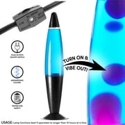 Urban Shop 16 Galaxy LED Motion Volcano Lamp, Purple Wax in Blue Liquid, Black Metal Base