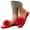 Red, variant on Dakaela Slide Sandals for Women Flower Square Open Toe Summer Slippers Beach Vacation Casual Flat Shoes
