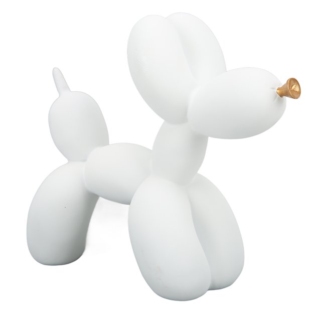 Estatua De Perro Globo, Estatua De Perro De Resina Sintética Nariz Dorada Estilo Moderno Resistente Al Desgaste Para Mesas De Café Octpeak Balloon Dog Statue