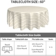 thumbnail image 2 of Round Tablecloth 60 Inch, Beige White Farmhouse Stripes Circle Dining Table Cover Waterproof Table Cloths Cloth Table Cover for Restaurant, Picnic, Indoor and Outdoor Dining, 2 of 8