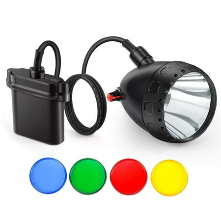 Kohree Cree 10W 4 Optical Filters LED Dimmable Hog Coyote Coon Hunting Light Rechargeable Predator Hunting Mining Headlight with Charger kit.