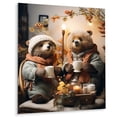 thumbnail image 2 of Designart "Brown Winter nursery Wonderland Bears I In Brown and Yellow"Nursery Teddy Bear's Metal Wall Art Brown Nursery Living Room Wall Art, 2 of 6