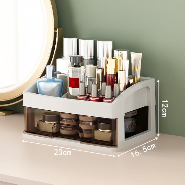 Caja de almacenamiento de plástico transparente for cosméticos, cajón de escritorio, caja de maquillaje for lápiz labial, tocador, almacenamiento de brochas de maquillaje