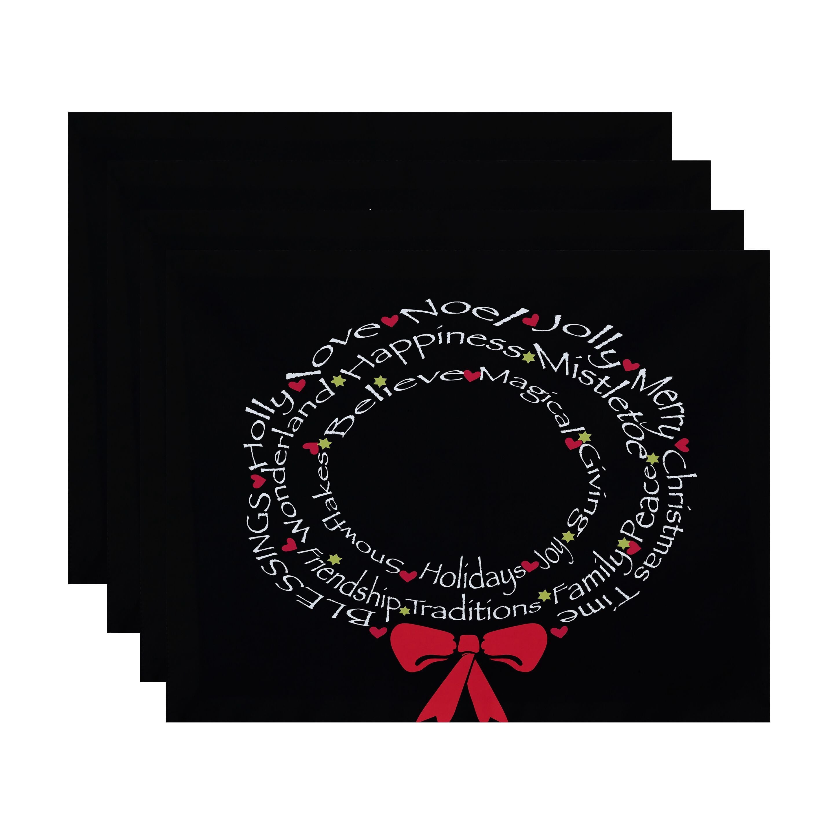 Holiday Essence Wreath of Words Word Print Placemat