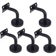 thumbnail image 1 of Paquete de 5 soportes de pasamanos de acero inoxidable negro, barandillas de escalera, soporte de 60 x 60 mm TUNC Sencillez, 1 of 5