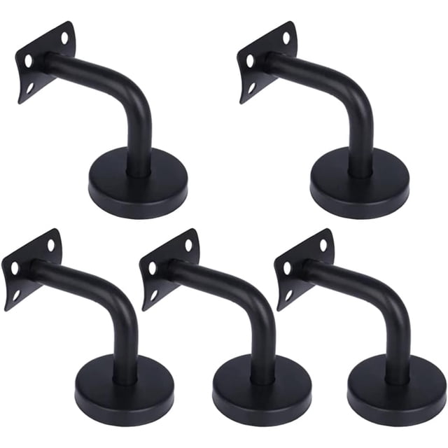 Paquete de 5 soportes de pasamanos de acero inoxidable negro, barandillas de escalera, soporte de 60 x 60 mm TUNC Sencillez
