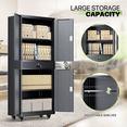 thumbnail image 6 of Magshion 73" Metal Garage Storage Cabinet with Locking Doors & Drawer, Adjustable Shelves for Home, Office, Grey, 6 of 10