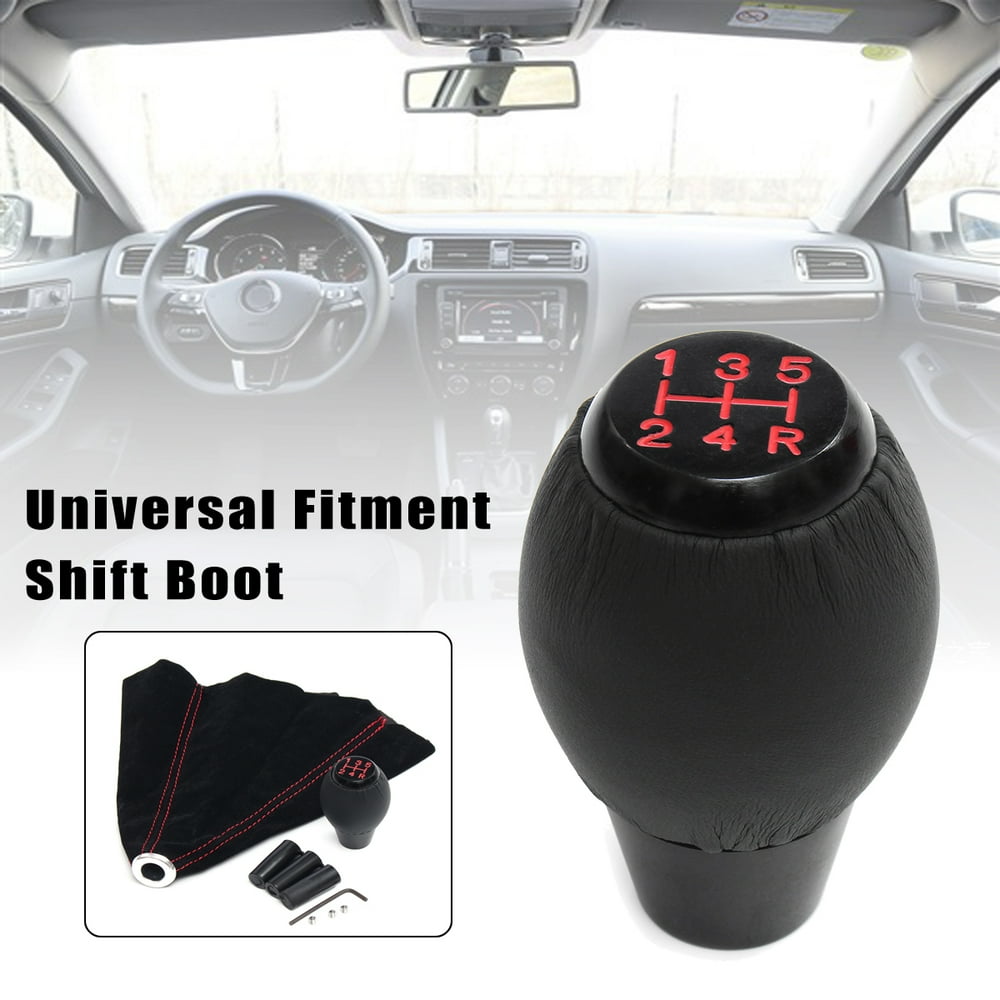 Universal Black Gear Shifter Shift Knob Boot Kits Fits For Honda/Acura