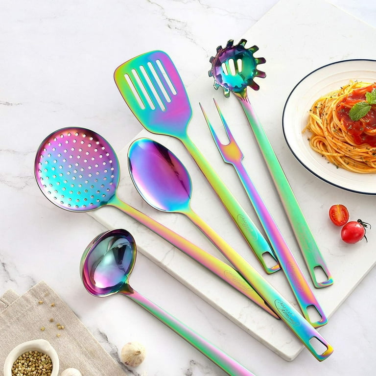 HOMQUEN Kitchen Utensils Set, 12 Pieces Cooking Utensils Set with Rainbow  Handle, Rainbow Handle Kit…See more HOMQUEN Kitchen Utensils Set, 12 Pieces