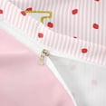 thumbnail image 4 of Meiyoeat Red Strawberry Kawaii Letter L Bedding, Cartoon Fruit Stripes Print Duvet Cover Full for Bedroom,Pink Reversible,3pcs,No Comforter, 4 of 6