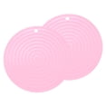 thumbnail image 1 of 2 Piezas de Alfombrillas de Silicona para Ollas y Sartenes, Soportes Redondos de 9" para Ollas Calientes con Agujero para Colgar para Ollas y Platos Calientes (Rosa), 1 of 7