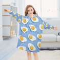 thumbnail image 5 of FORMRS Wearable Blanket Hoodie with Sleeves for Kids Cozy Flannel Sweatshirt, Playful Fried Eggs, 5 of 7