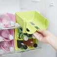 thumbnail image 5 of Foldable Refrigerator Organizer Bins Plastic Fridge Water Bottle Storage Dispenser, Pop Soda Can and Drink Holder for Pantry Kitchen Cabinets and Freezer, Green, 5 of 6
