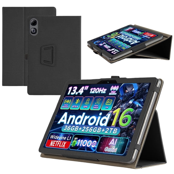 For DOOGEE U13 Pro / Tab G6 MAX / Aorlym / POCKAM P13 / P13 Pro 13.4-Inch Tablet Case Premium PU Cover Lightweight and Portable Built-in Stand and Pen Slot Design With Wrist Strap