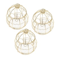 BESTYASH 3Pcs Outdoor Hanging Suet Feeder Bird Feeder with Golden Iron Wire for Garden and Yard