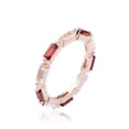 thumbnail image 2 of Garnet & White Topaz Baguette Eternity Ring 0.75ct 925 Sterling Silver Graduation Day Gift, 2 of 6