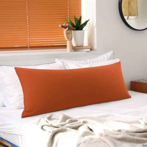 Funda de almohada de microfibra cepillada PiccoCasa para almohada corporal, óxido estándar