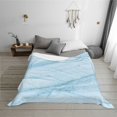 thumbnail image 7 of Salouo Light Blue Marble Print Throw Blanket Gifts for Women Men Soft Flannel Blanket for Home Living Room Decor Bedroom Blanket Gifts for Mom Dad -50"x40", 7 of 7