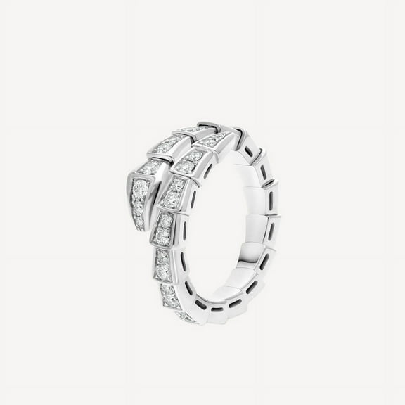 Dash Jewel Silver 14K White Gold Plated Ring - Round Cut Excellent 2.1 Ct Diamond Ring For Her - Serpenti Engagement Wedding Rings for Women's - Eternity Bands for Serpenti Ring - Gift for Birthday