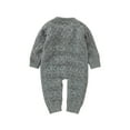 thumbnail image 4 of QUYUON Infant Baby Knit Jumpsuits Newborn Toddler Baby Girls Long Sleeve Button Front Rompers Kids Ribbed Knitted One-Piece Bodysuits Outerwear Sweaters Coat Gray 80, 4 of 8