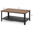 thumbnail image 2 of Gymax Table Basse Console avec Étagère de Rangement et Cadre en Métal Bois Aspect Brun, 2 of 3