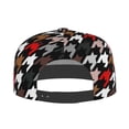 thumbnail image 2 of Kdxio Houndstooth Green Red Print Snapback Hat for Men Women,Adjustable Baseball Cap, 2 of 7