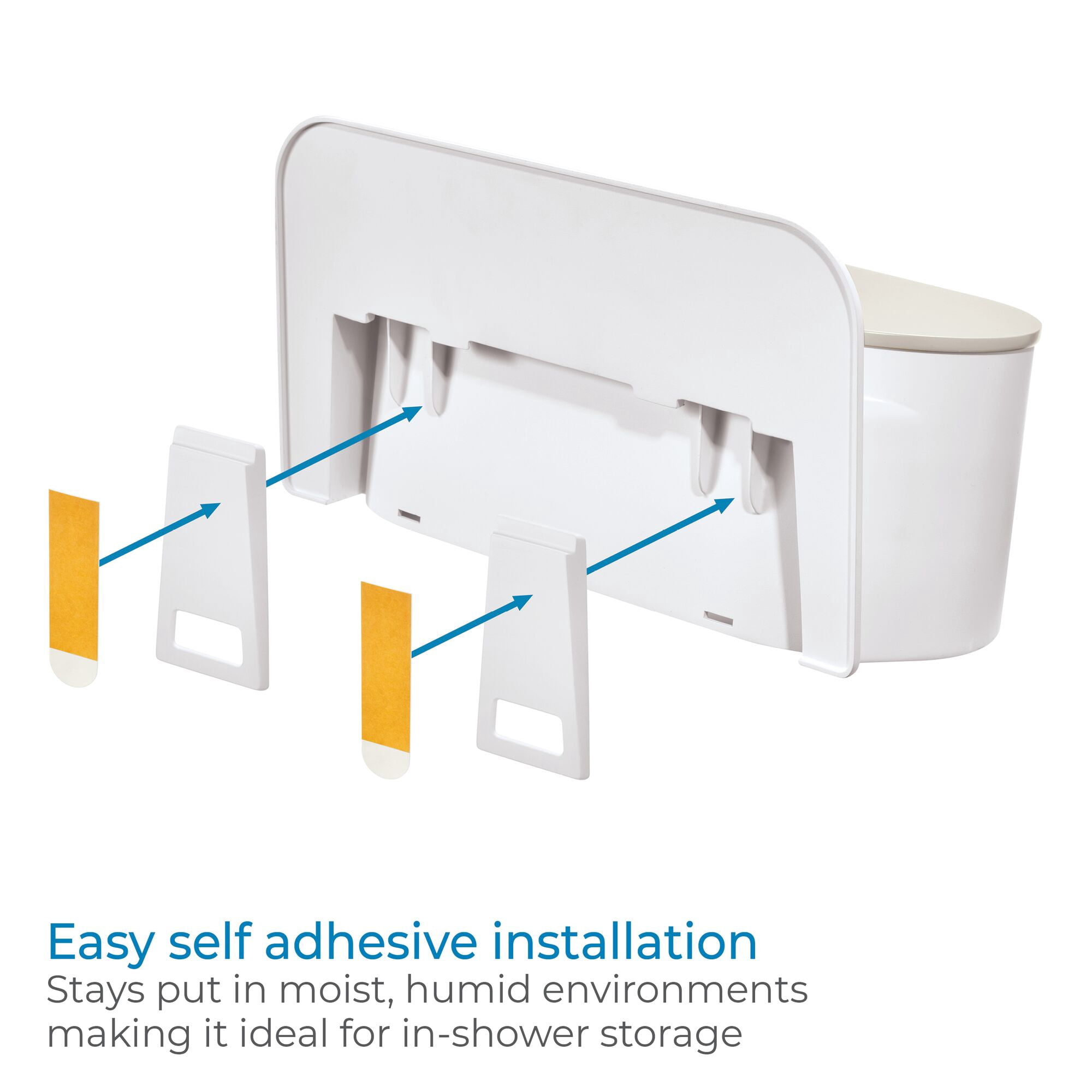 iDesign Adhesive 2-Roll Toilet Paper Holder and Dispenser – Berkley Collection - Coconut/White