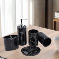 thumbnail image 4 of Suministros de Mostrador de Baño, Juego de Accesorio 5 Pieza Soporte para Cepillo de , de Loción, Construcción Negro Macarena Plato de jabón de baño, 4 of 7