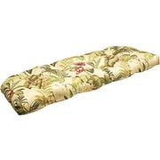 Jordan Manufacturing Floral Outdoor Tufted Wicker Settee/Loveseat Cushion, Multiple Patterns