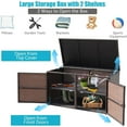 thumbnail image 5 of PetFurnishn Deck Box Outdoor Wicker Storage Box Cabinet, 88 Gallon Patio Rattan Storage Container Bin Box for Furniture Tools in Garden Balcony Porch Yard, 5 of 9