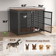 thumbnail image 6 of YOKWOK 42 Inch Furniture-Style Dog Crate for Large Dogs, Heavy Duty Thick Metal Dog Cage with Water Resistant Top & Safe Lock, Chew-Proof & Escape-Proof Large Indoor Dog Kennel, Brown, 6 of 7