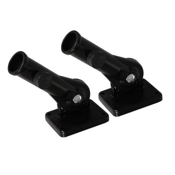 Homoyoyo 2-Pack Adjustable Aluminum Flag Pole Wall Mount Brackets in Black with Angle Control for Outdoor Flagpole Holders