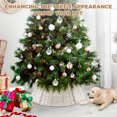 thumbnail image 2 of Auledio Christmas Tree Collar, 27.5in Round Christmas Tree Ring, Christmas Tree Skirt for Artificial Christmas Trees Decoration, White, 2 of 6