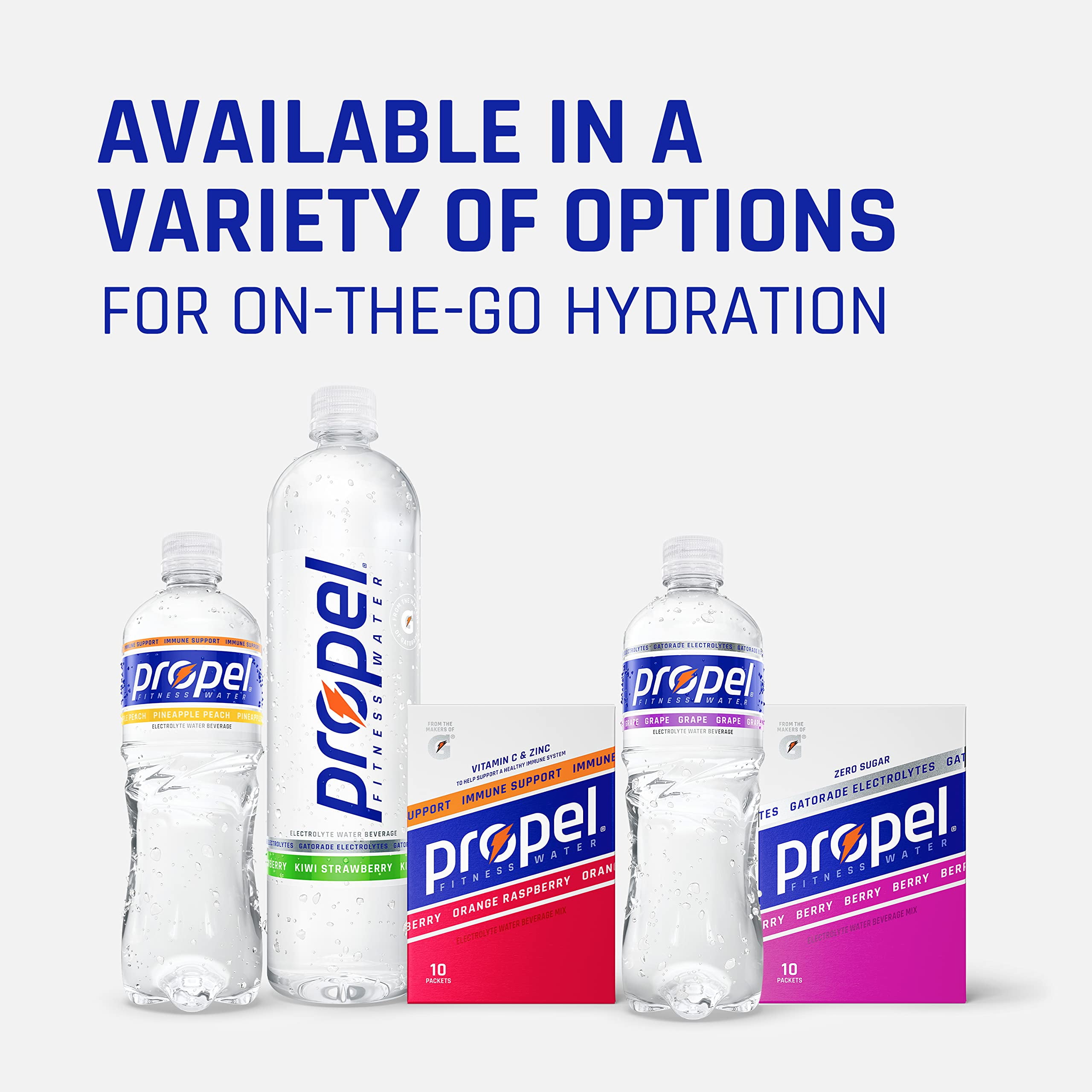 Propel Electrolyte Drinking Water, Grape, 1 Liter 6 Count Bottles