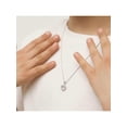 thumbnail image 4 of 925 Sterling Silver Pink Cubic Zirconia Open Heart Pendant Necklace for Girls, 4 of 8