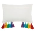 thumbnail image 4 of Mina Victory Plushlines Cotton Rainbow With Tassel Throw Pillow in Multi-Color, 4 of 5