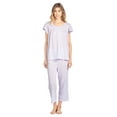thumbnail image 1 of Casual Nights Women's Short Sleeve Lace Dot Capri Pajama Set, 1 of 5
