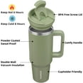 thumbnail image 2 of WWS-40 oz Insulated Tumbler with Lid and Straw Stainless Steel Tumblers Cup with Handle for Women and Men,Sage, 2 of 4