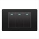 thumbnail image 1 of Interruptores Eléctricos de Pared, Interruptor de Luz de 3 Posiciones, Panel de Vidrio Templado de 118 mm X 74 mm, Interruptor de Botón Mecánico, Color Negro., 1 of 6