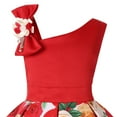 thumbnail image 4 of Elegant Girls' Rose Print Dress Evening Performance Dress, Holiday Performance Dress Princess Dress Special Occasion Dress Princess Dresses Red, 4 of 7