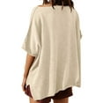 thumbnail image 4 of LANGWYQU Summer Oversize Women Short Sleeved Loose Casual Shirt Tops, 4 of 5