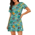 thumbnail image 1 of Disketp Trucks And Excavators para Camisón Corto de Manga Corta para Mujeres, Camisón Cómodo con Escote Redondo, Bonito y Confortable, 1 of 6