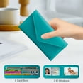 thumbnail image 7 of HAWEE Card Wallet RFID Blocking Envelope Style Tri-fold Checkbook Clutch Slim Vegan Leather 2 ID Windows with Coin Pocket, Green, 7 of 7