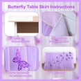 thumbnail image 5 of 6ft Purple Butterfly Table Skirt for Butterfly Baby Shower Gilrs Tulle Tutu Table Cloth Cover for Butterfly Theme Birthday Party Wedding Cake Dessert Table Decorations, 5 of 8
