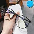 thumbnail image 4 of Transparent Retro Glasses Frame Fashion Internet Popular Plain Frame Mirror Round Frame Large Frame Anti-Blue Light Flat Mirror Trendy-Transparent Grey, 4 of 4