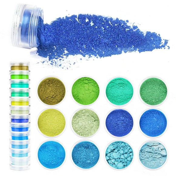12 Colors Delicate Powder Box Set Pearly Luster Nail Powder Manicure DIY