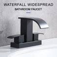 thumbnail image 2 of Waterfall Bathroom Faucet - 2 Handle 4 Inch Centerset Faucet for Lavatory Bathroom Sink, with cUPC Faucet Supply Line Hoses for Bathroom Restroom Vanity Lavatory, Matter Black, 2 of 9