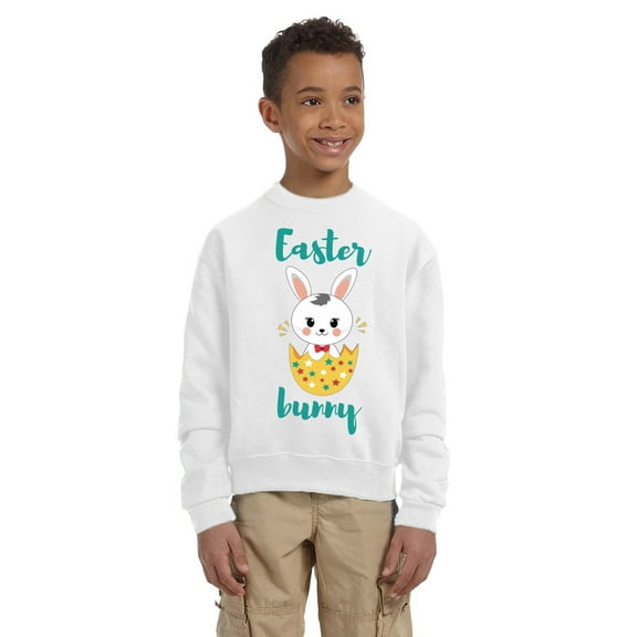 Easter Bunny Boy Easter Sweatshirt for Kids Sweater - Youth S M L XL - Christian Holiday Easter Tee for Boys for Girls