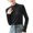 Black, variant on Womens Turtleneck Shirts Long Sleeve Fleece Undershirts Slim Fit Tops Mock Neck Base Layer Tops Green