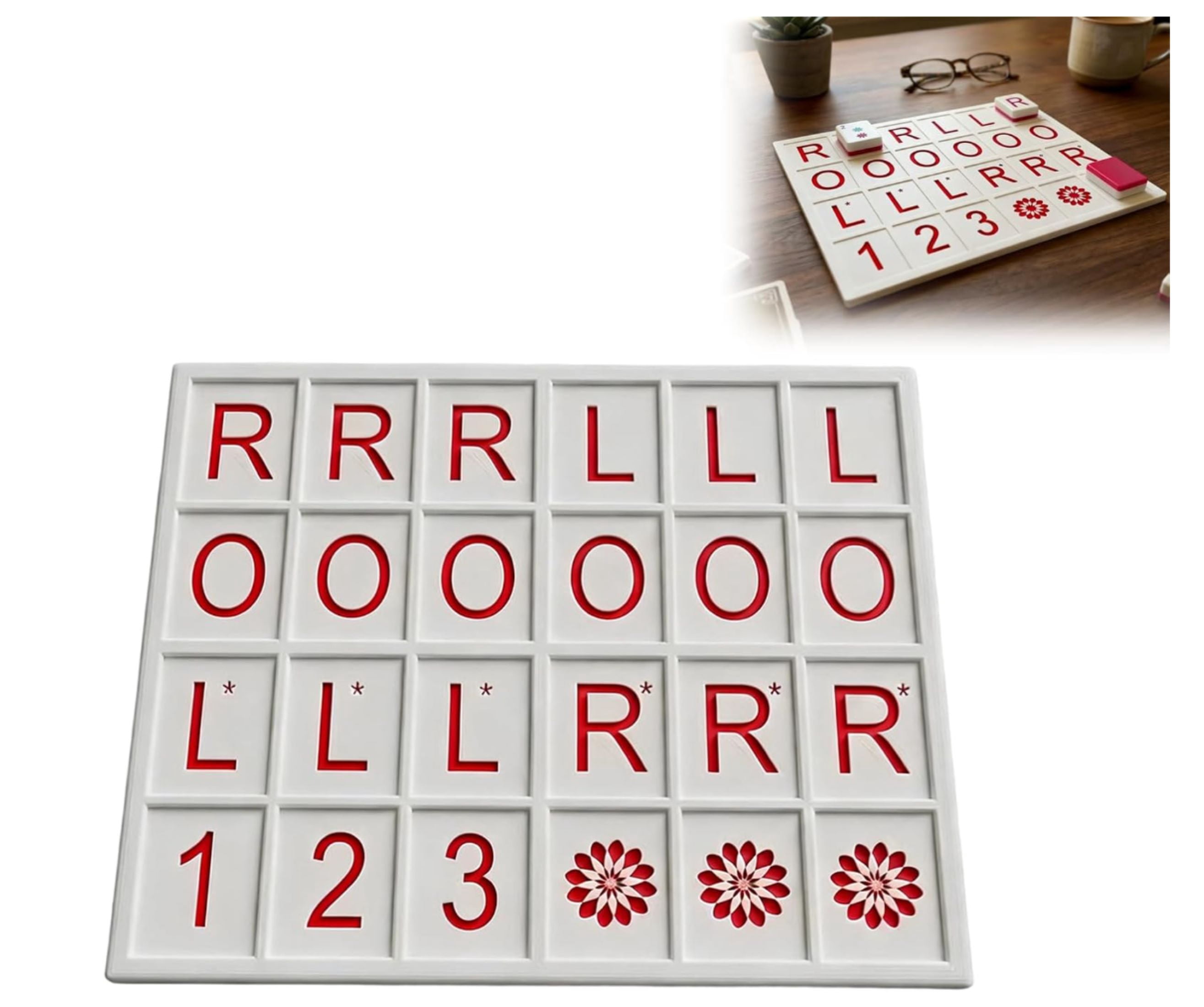 Solo Mahjong Board Practice,3D Printed American Mahjong Strategy Aid with 24 Slots